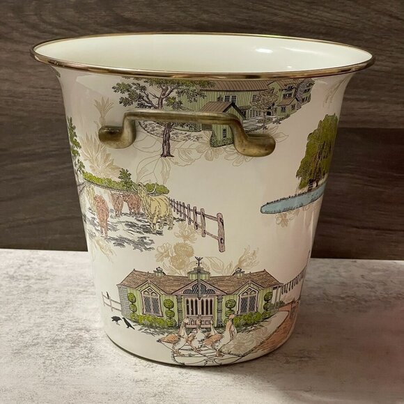 MacKenzie-Childs 30th Anniversary Aurora Collection Enamel Ice Bucket 2013 RARE - Picture 5 of 14